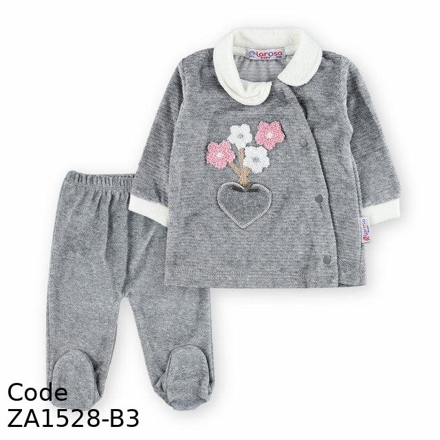 Pajama ZA1528-B Winter Set of 2 pieces Grey For Girls