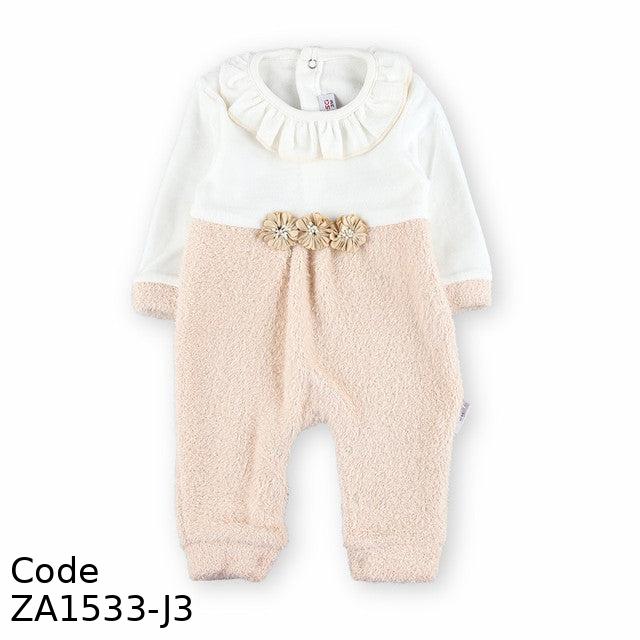 Bodysuit ZA1533-J Winter  Soft Fleece Simon and white For Girls