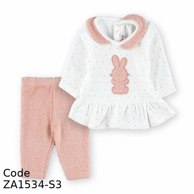 Pajama ZA1534-S Soft Baby Sleepwear White and Simon For Girls