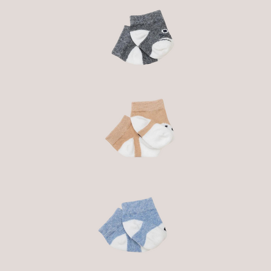 3 Pairs Of Socks For Baby Cotton - Newborn Unisex