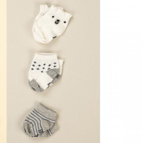 Set Of 3 Pieces  Cotton Baby Socks - Newborn Unisex